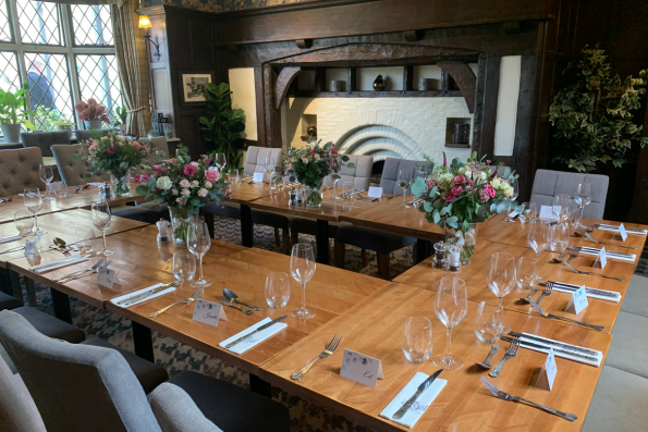 Interior of wedding marquee, Pershore, Worcestershire