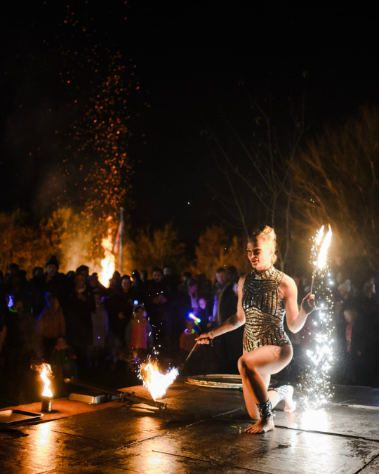 Fire stunt performer at The Angel